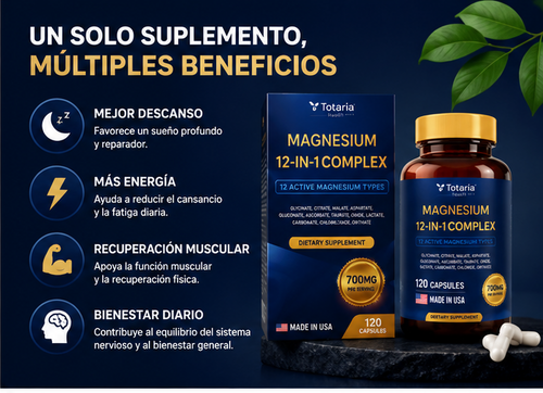 Magnesium Complex Premium 12 en 1 — Sueño, Energía y Recuperación Muscular