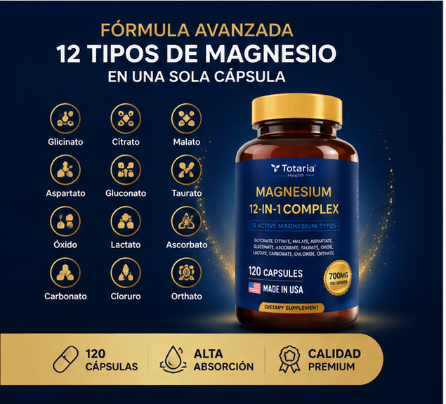 Magnesium Complex Premium 12 en 1 — Sueño, Energía y Recuperación Muscular